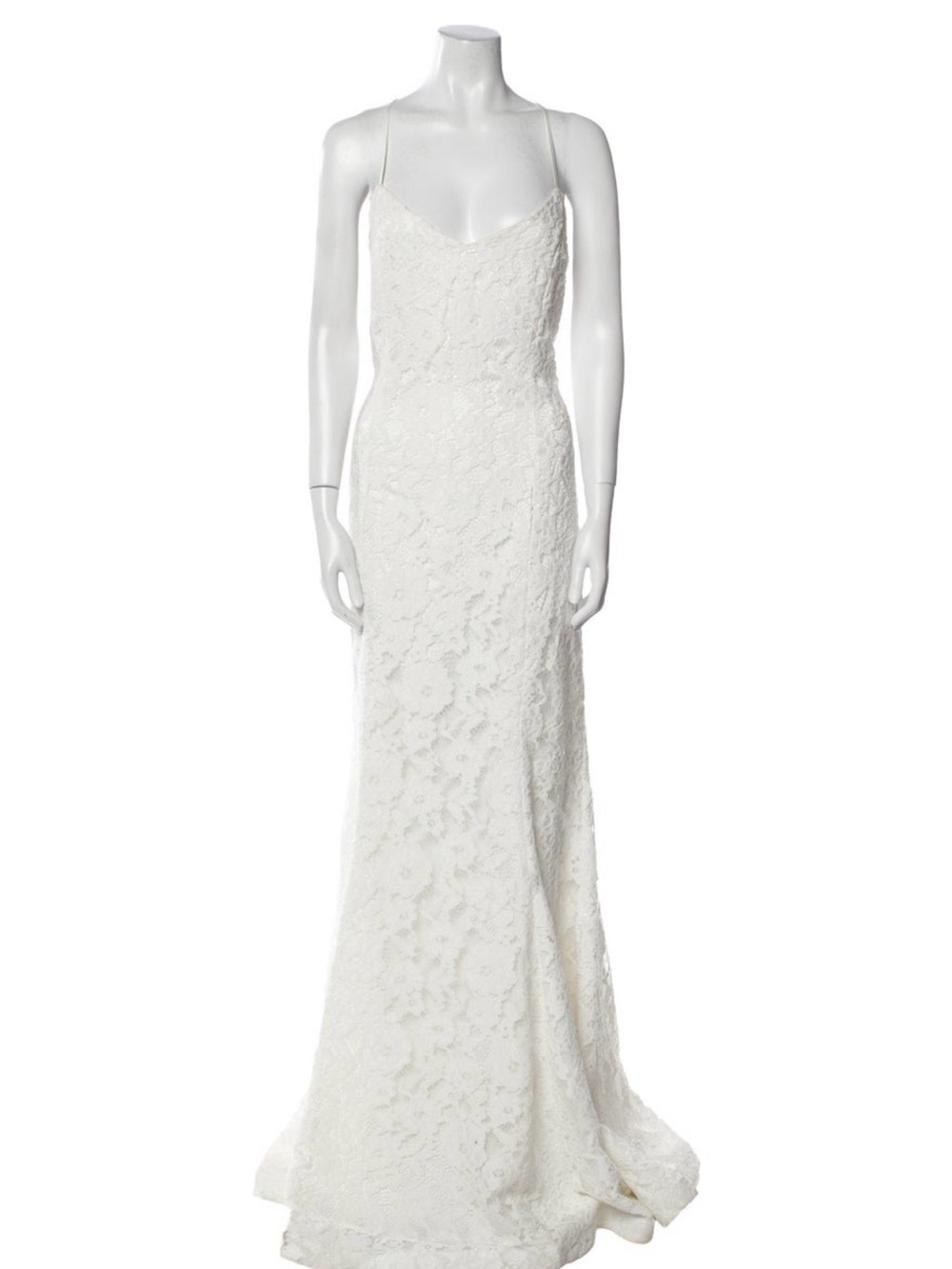 Likely White Lace Maxi Slip Dress with Spaghetti Straps